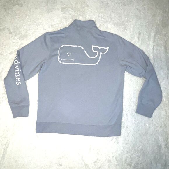Vineyard Vines Men's 1/4 Zip Pullover Fleece Sweatshirt Cotton Size S Gray - Picture 8 of 8